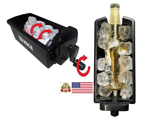 HICE Drink Chiller Rapid Beverage Cooler - Hyper Spin Instant Can & Bottle Cooler, No Batteries, Iced Frost Cooling for Soda, Beer & Water, Mini Universal Drink Cooler, Fast & Coldest Freeze (Black)