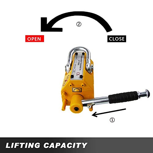 HONYTA Magnetic Lifter, 880 Lbs Lifting Capacity Lifting Magnet with Release Permanent Lift Magnets Steel Magnetic Lifter Magnet for Hoist Used in Shop Crane for Lifting Plate Steel Board - Thumbnail 5