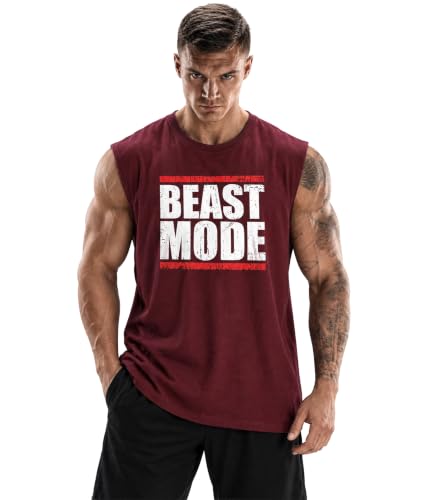 Image of SHODOX Men's 100% Cotton Tank Top | Round Neck Sleeveless Gym Vest | Loose Fit Casual Sportswear T-Shirt | Breathable & Lightweight Fitness Wear for Workout & Active Wear