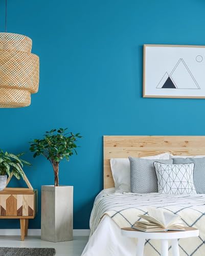Image of HOME13Matte Wallpaper Peel & Stick Contact Paper Decorative Self Adhesive Vinyl Wallpaper for Kitchen Cabinet Furniture Countertop Waterproof (24inches by 216inches, Dark Sky Blue Matte Wallpaper)