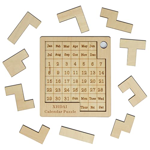 Calendario puzzle – Calendario giornaliero puzzle in legno, sfida 365 giorni, data e settimana, calendario dell'Avvento.