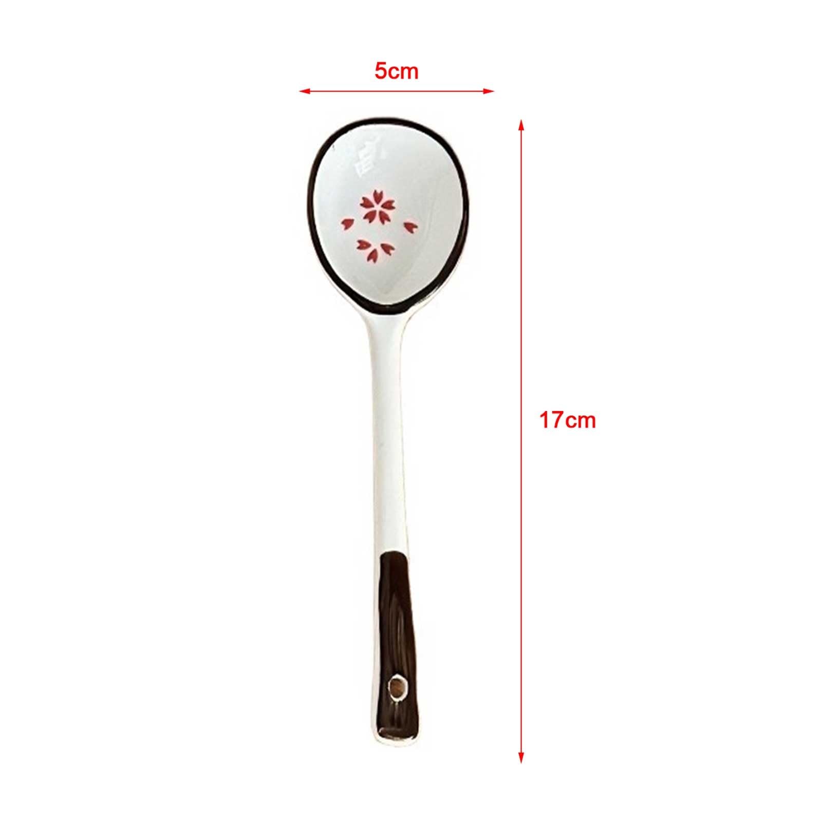 Lot de 4 cuillères à Soupe Rondes en céramique, Style Japonais, en Porcelaine, pour Soupe, Bouillon, céréales, Lait, thé, 17 cm