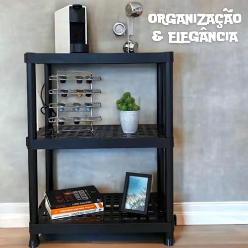 Estante Prateleira Modular 3 Andar Reforçada Organizadora Livros Cozinha Quarto Lavanderia Sapateira