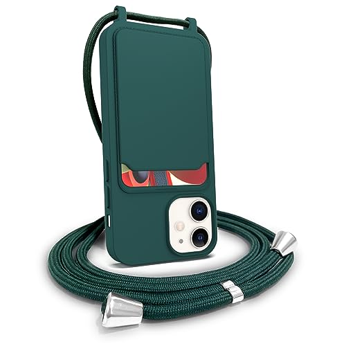 FOQENCCI iPhone 12 Pro Case with Card Holder and Lanyard