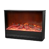Elektrische eingebettet Kamin Heizung mit realistischem Flammen & Fernbedienung -1500W Einstellbare Temperatur & Flamme Panorama Design mit großen Fenstern
