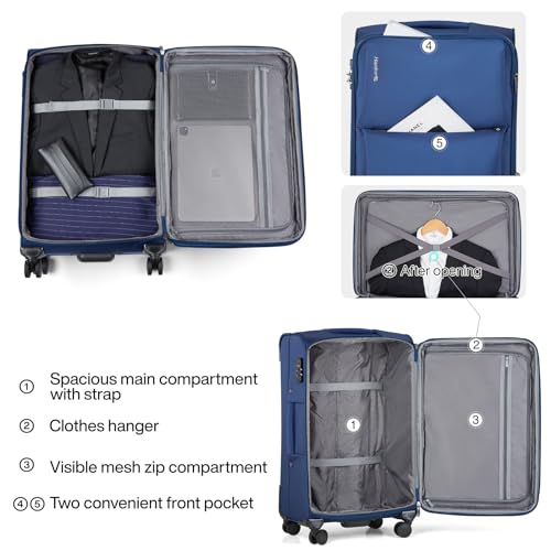 Hanke Medium Checked Luggage, 24 Inch Suitcase with Garment Compartment by Hanke - Used condition - Image 2