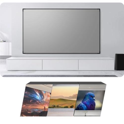 ZIUSFAC Projector Screen Fixed Frame Projection Screen 60in Wall Mount Movie Screen Grey Projector Screen For Indoor Home Theater 3.5X Gain 4K/8K Ultra HD(72in-4:3)