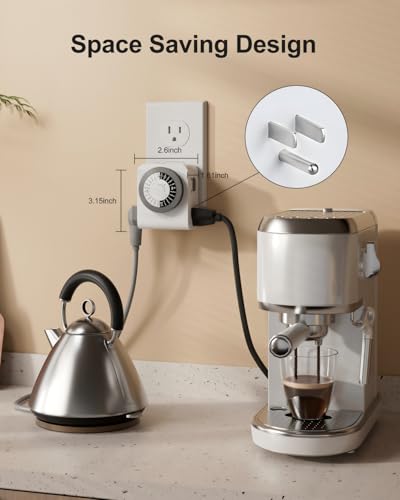 image for BN-LINK Timer Outlet with 2 Grounded Outlets, Mechanical Light Timers 