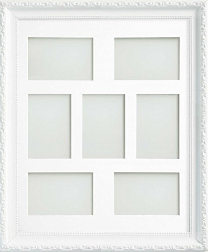 Frame Company Brompton White Multi-Aperture Photo Frame with Mount, 20x16 for 6x4 (x7) * Choice of Mount Design* NEW