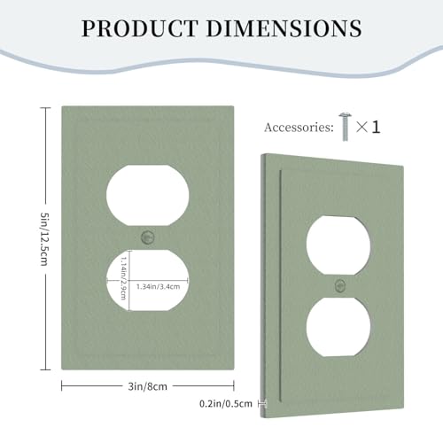 Luhuolu Dusty Sage Green Decorative Outlet Covers Boho Cottagecore 1 Gang Duplex Light Switch Cover Plate Unique Wall Plates Soft Moss Sage Switch Plate Cover for Kitchen Bathroom Decor by Luhuolu - Used condition - Image 5
