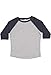 Rabbit Skins 100% Cotton Blank Toddler Baseball Jersey Tee [Size 3T] Vintage Heather Gray/ Vintage Navy Blue Short Sleeve T-Shirt