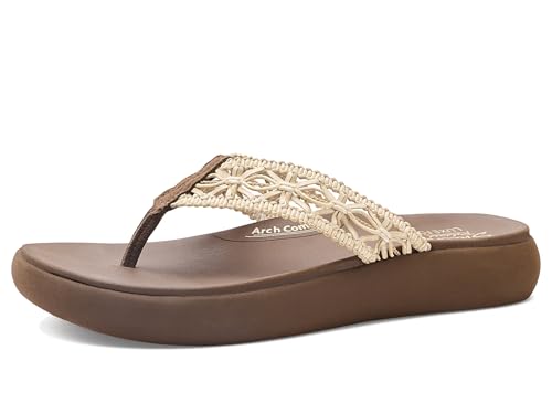 Skechers Skechers Women's ASANA Luxe-Ocean Breeze 2 Flip-Flop, Brown, 8