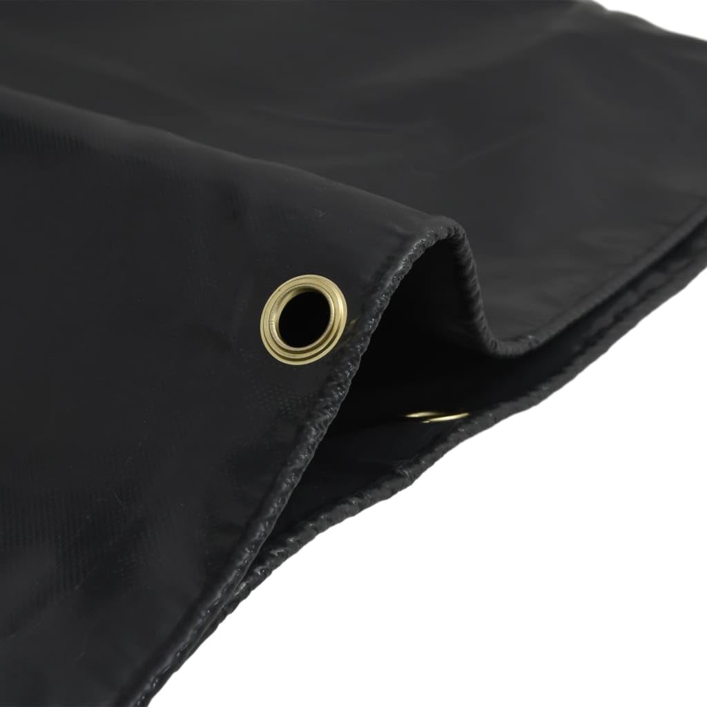 Mangloder - Telone di copertura nero, 5 x 5 m, 650 g/m², impermeabile, antistrappo, resistente ai raggi UV, con occhielli, rinforzato, per giardino, campeggio, auto, barca, rimorchio, cantiere