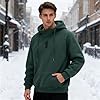 RUIZEHONG Fleece Hoodies for Men High Neck Sweatshirts Casual Loose Fit Lightweight Techwear Pullover Fall Winter Green #2