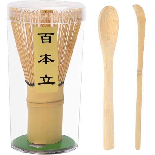 EJRUP Juego de 3 piezas matcha ceremonia japonesa, batidor bambu te matcha,batidor matcha natural, cuchara de bambú, pala de bambú,Ideal para preparar matcha y ceremonias del té
