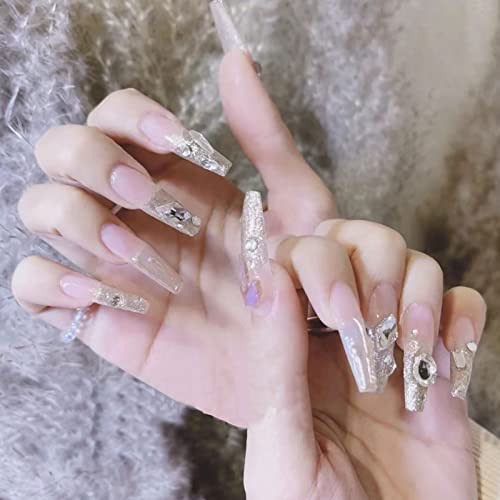 Cycullinyt Long Square Acrylic Fake Clear Nail Tips Set, 240Pcs Full Cover Artificial False Nails Tips Kit Press On Nails, 12 Sizes French Nail Tips For Diy Nails Salon At Home #TOP1