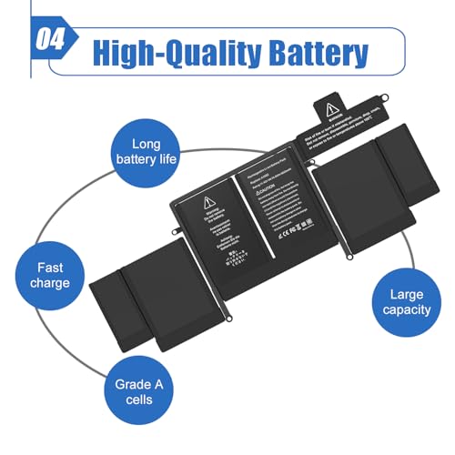 Image of A1582 A1502 MacBook pro Laptop Battery Replacement for MacBook Pro 13 Inch Retina A1502 (Early 2015 Mid 2014 Late 2013) Laptop Battery A1493 A1582 [6559mAh 11.42V 74.9Wh]