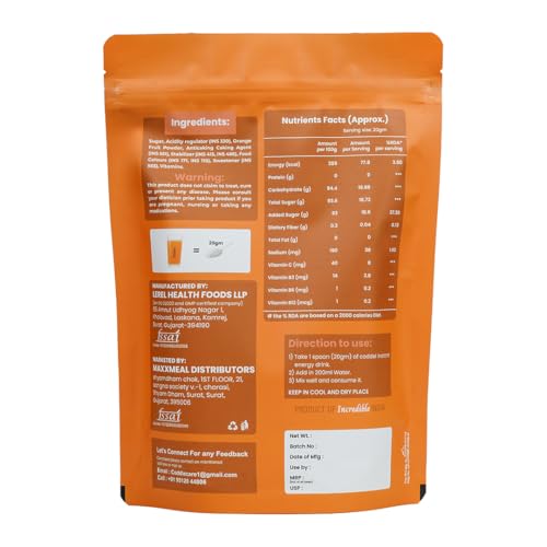 Image of Coddle Orange Instant Energy Drink Powder 900g Refill Pack | Instant Glucose Energy Drink | Electrolyte Hydration Powder | With Vitamin C, B3, B6 & B12 | Instant Energy, Immunity & Summer Hydration | Refreshing Orange Flavour