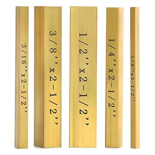Brass Setup Blocks Height Gauge Set - Set of 5 Accurate Table Saw Accessories for Woodworkers - Bars Include Laser Engraved Size Markings