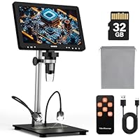 WADEO Microscopio Digital LCD de 10,1 Pulgadas con Aumento de