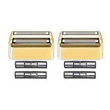 2 Pack Shaver Replacement Foil and Cutters compatible with BaBylissPRO Double FXFS2 Metal shaver foil replacement Golden-2PCS