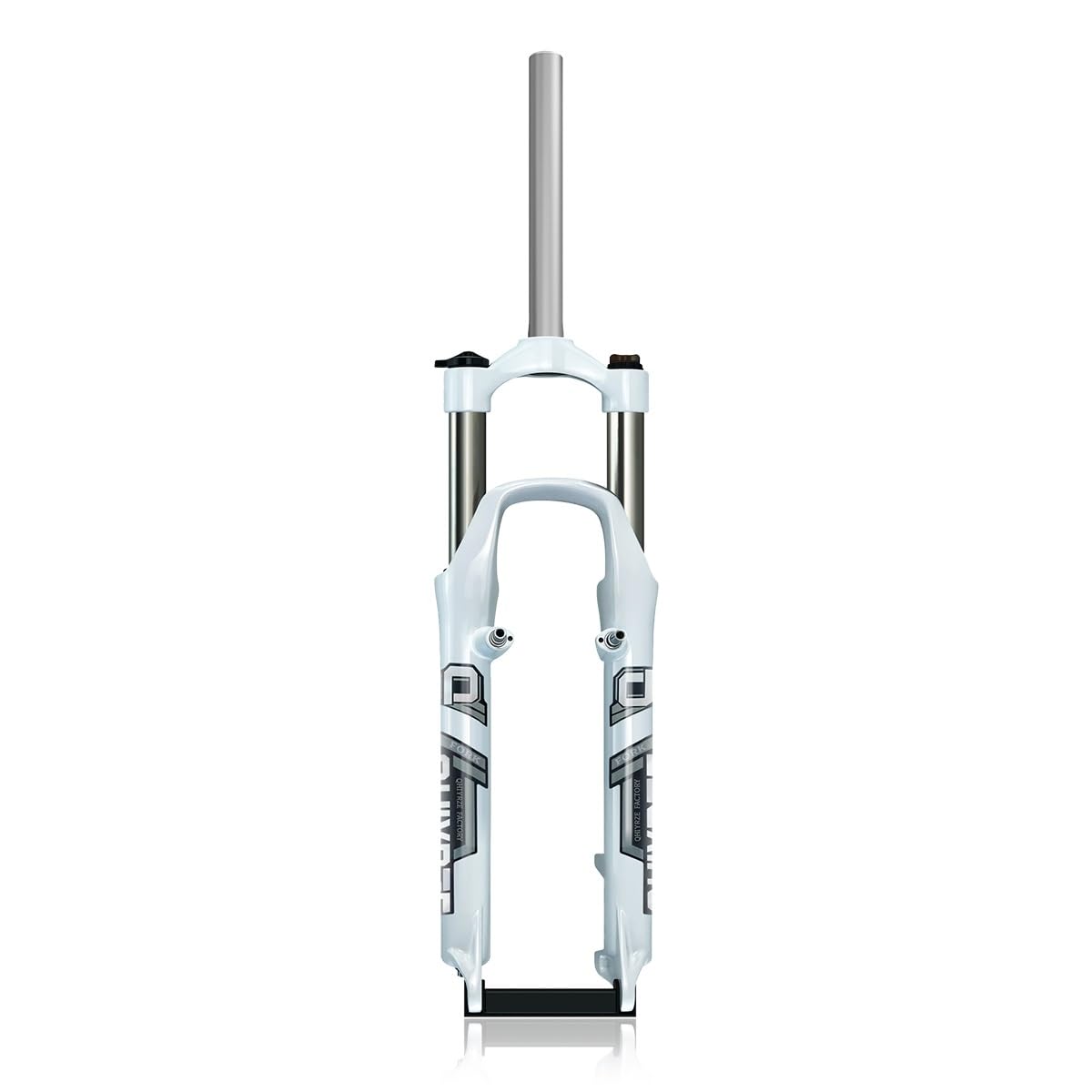 Mountain Bike Suspension Fork 26" V Disc Brake 26" Spring Fork 80mm Travel 1.5" Straight Front Fork Unthreaded QR 9mm Manual Lock (26") White)