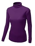 Double Layer Turtleneck T-Shirt Purple Size XL