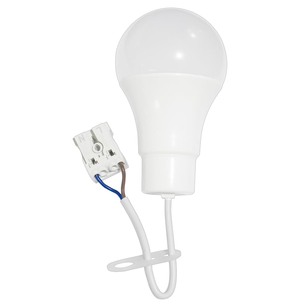 NCC-Licht 10 x LED Bauleuchtmittel Renovierlampe 10W neutralweißes Licht, robuste Baufassung mit Leuchtmittel & Steckklemme, Arbeitslicht für Dachboden und Keller