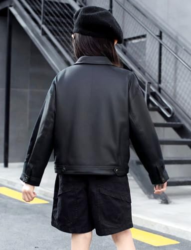 Happy Cherry Boys Girls Faux Leather Jacket Motorcycle Biker Leather Jackets PU Spring Autumn Outerwear2