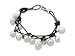 Produktbild Süßwasserperle und schwarzes Lederarmband für Frauen und Mädchen
