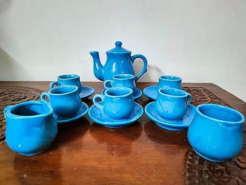 KARARI Ceramic Kids Toys Kids Tea Set/Tea Cups Set with Suacers for Children DIY Kitchen Set for Kids Tea Set Tea Party Teapot Play Set Girls Kitchen Toy(for Kids ONLY)