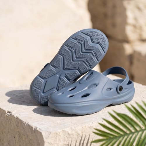 Image of CHUPPS Gator Clogs for Men | Lightweight EVA Clogs | Anti-Slip Sole | Cushioned Footbed | Breathable Ventilation | Adjustable Back Strap | Waterproof Casual Garden Clogs for Men