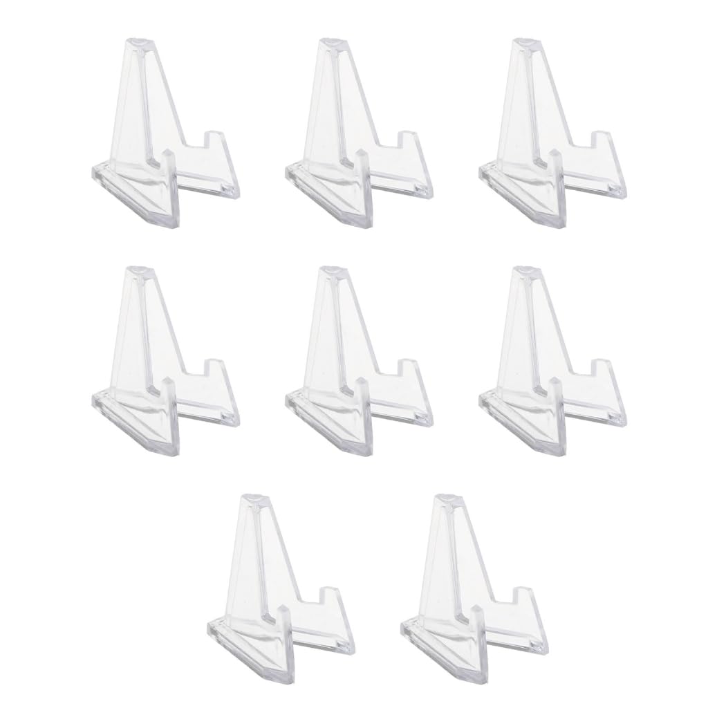 Elnwnnkc 8Pieces Coin Holder Clear Easel Stands Coin Display Easel Display Storage