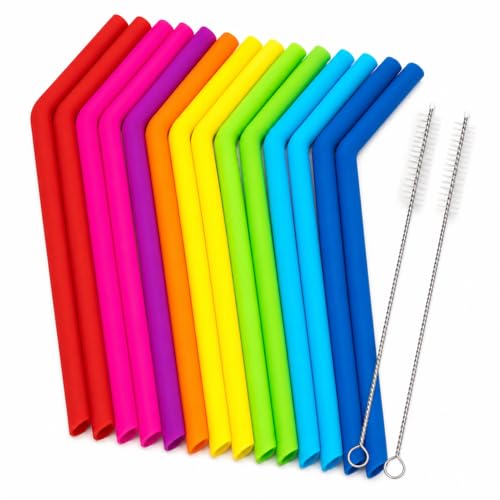 7 Best Bent Reusable Straws That Make Sipping a Breeze 6 Reusable Silicone Straws for 30 & 20 oz Tumblers