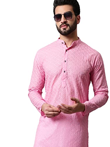 Image of Jompers Men's Regular Fit Cotton Embroidered Kurta Set