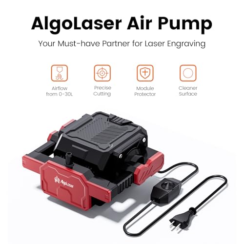 Image of AlgoLaser Air Assist for Laser Engraver - Air Assist Pump Kit with Adjustable 30L /Min Airflow, Remove Smoke & Dust, Protect Laser Lens, Reduce Surface Temperature, Low Noise for Laser Engraving