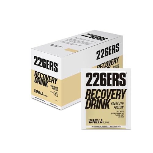 226ERS Recovery Drink Monodosis | Recuperador Muscular con Proteína Whey, Creatina, Hidratos, Triglicéridos y L-Arginina, Sin Gluten, Vainilla - 15 unidades x 50 gr