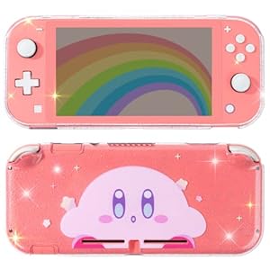 BelugaDesign Anime Switch Case | Hard Snap-On Shell Compatible with Nintendo Switch Lite | Cute Kawaii Anime Japanese Pastel Pink Magic Silhouette