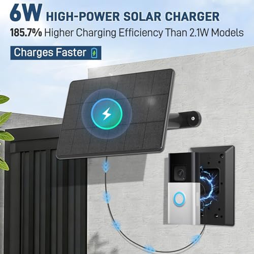 Soporte de timbre con cargador solar USB-C para evitar descargas de batería 4