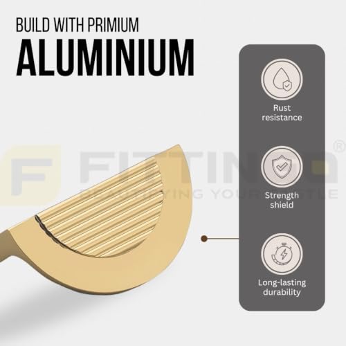 Image of VEZEL Aluminium Knobs for Drawers /Drawer Knobs for Cabinet Handle /Wardrobe Handle - Modern Cabinet Pull for Wardrobe, Drawer & Cupboard Furniture (PVD Gold) - 32mm - Pack of 1