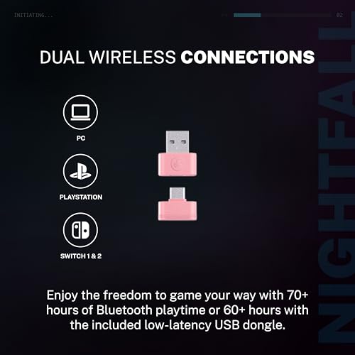 Image of JLab Nightfall Wireless Gaming Headset, Bluetooth 5.3, Pink