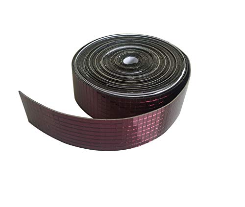 Purple Mirror Glass Mosaic Art, Roll Self-Adhesive Real Glass Craft Mini Square Mirror Mosaic Tiles for DIY Crafts,Ball,Home Decor (2.5M Length)