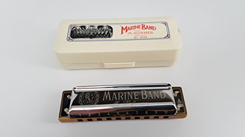 Hohner 1896BL marine band Harmonica, bouton de l’a - Les Beatles, Paul McCartney, John Lennon, RIngo Starr, George Harrison Hohner 1896BL marine band Harmonica, bouton de l'a