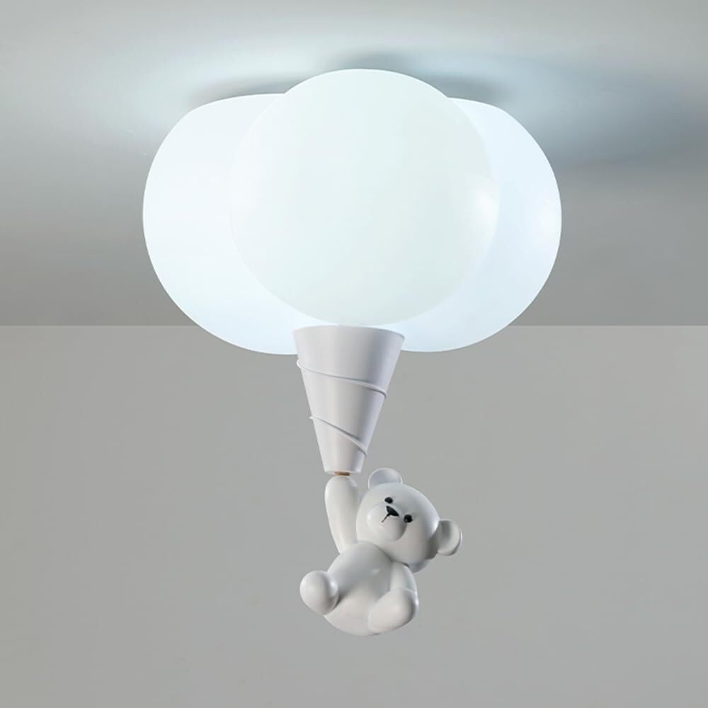 Plafonnier moderne intensité variable 66W abat-jour PE blanc