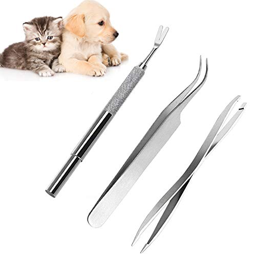 YIKEF Zeckenzange Hund Tickremover,Set Problemlos Zecken entfernen - Zeckenhaken für Mensch, Hunde, Katzen Einschließlich Zeckenzange，Zeckenhaken，Zeckenpinzette，Aufbewahrungsbox.