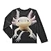 Aflyko Ocean Boys Girls Rash Guard Shirts Axolotl Kids' Rashguard UPF 50+ UV Sun Protection Swim Shirt Summer Autumn Quick Dry Long Sleeve Shirts 7-8T