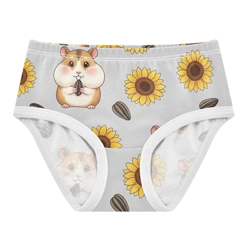 Cute Cartoon Hamsters Sunflowers Toddler Girls Underwear 2t Cotton Girl Panties Cute Fun Print Briefs Girls Undies