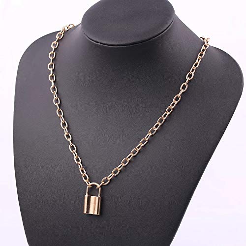 Lock Pendant Necklace for Women Silver Tone Stainless Steel