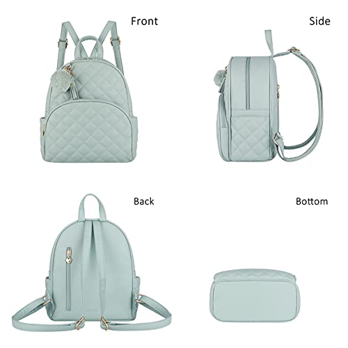 Image of ECOSUSI Mini Backpack Women Leather Small Backpack Purse for Teen Girl Cute Pom Bookbag Travel Shoulder Bag with Charm Tassel