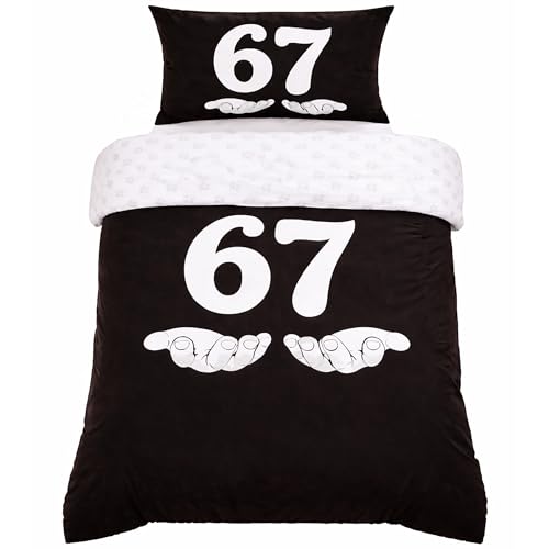 Mère & Moi: 6-7 Reversible Duvet Cover Set - Black & White, Soft Twin Size Comforter Cover & Pillowcase, Machine Washable, Trendy Kids & Teens Bedding